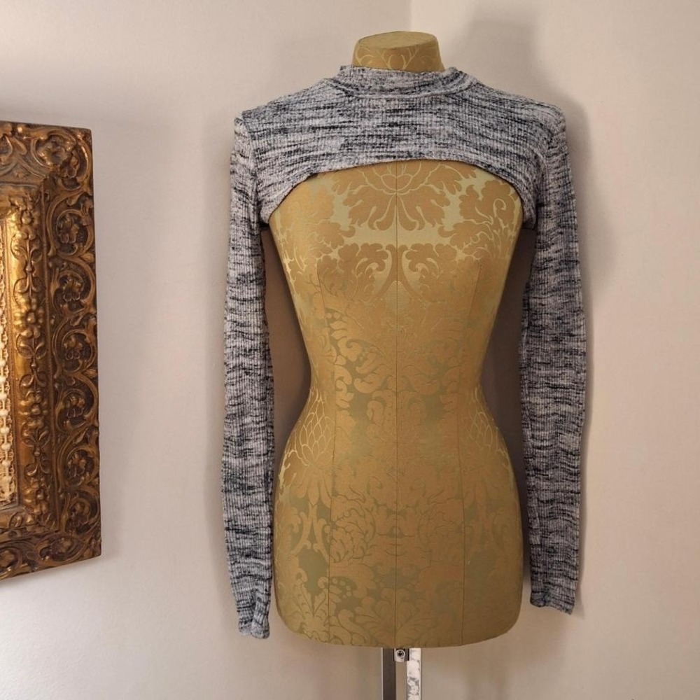 N:Philanthropy grey bolero top mock neck XS knitwear grunge streetwear